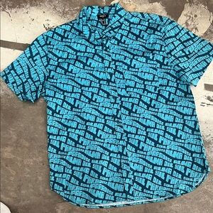 Forever 21 Blue Graphic Men's Button-Down Shirt